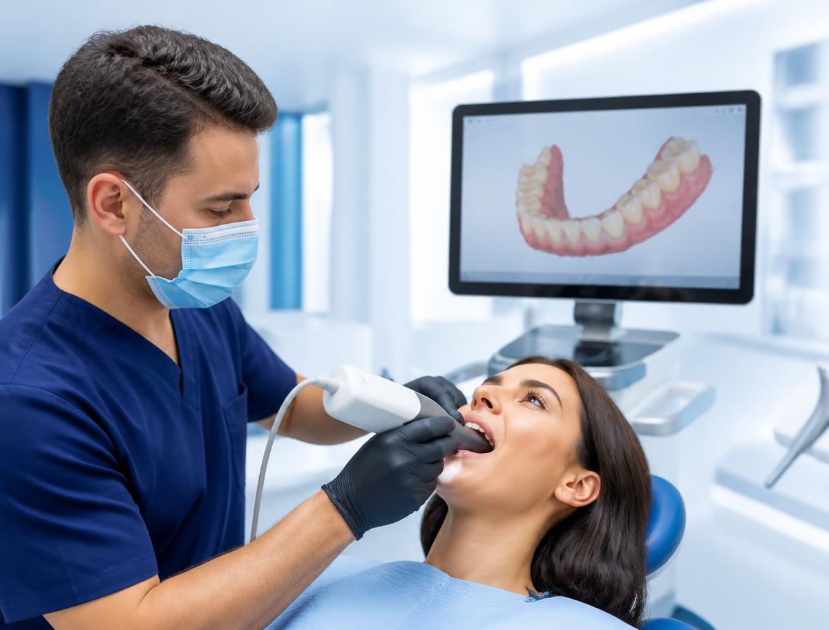 Escáner intraoral digital en uso